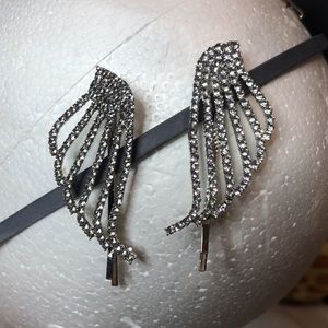 1 pair rhinestones wings hair clips